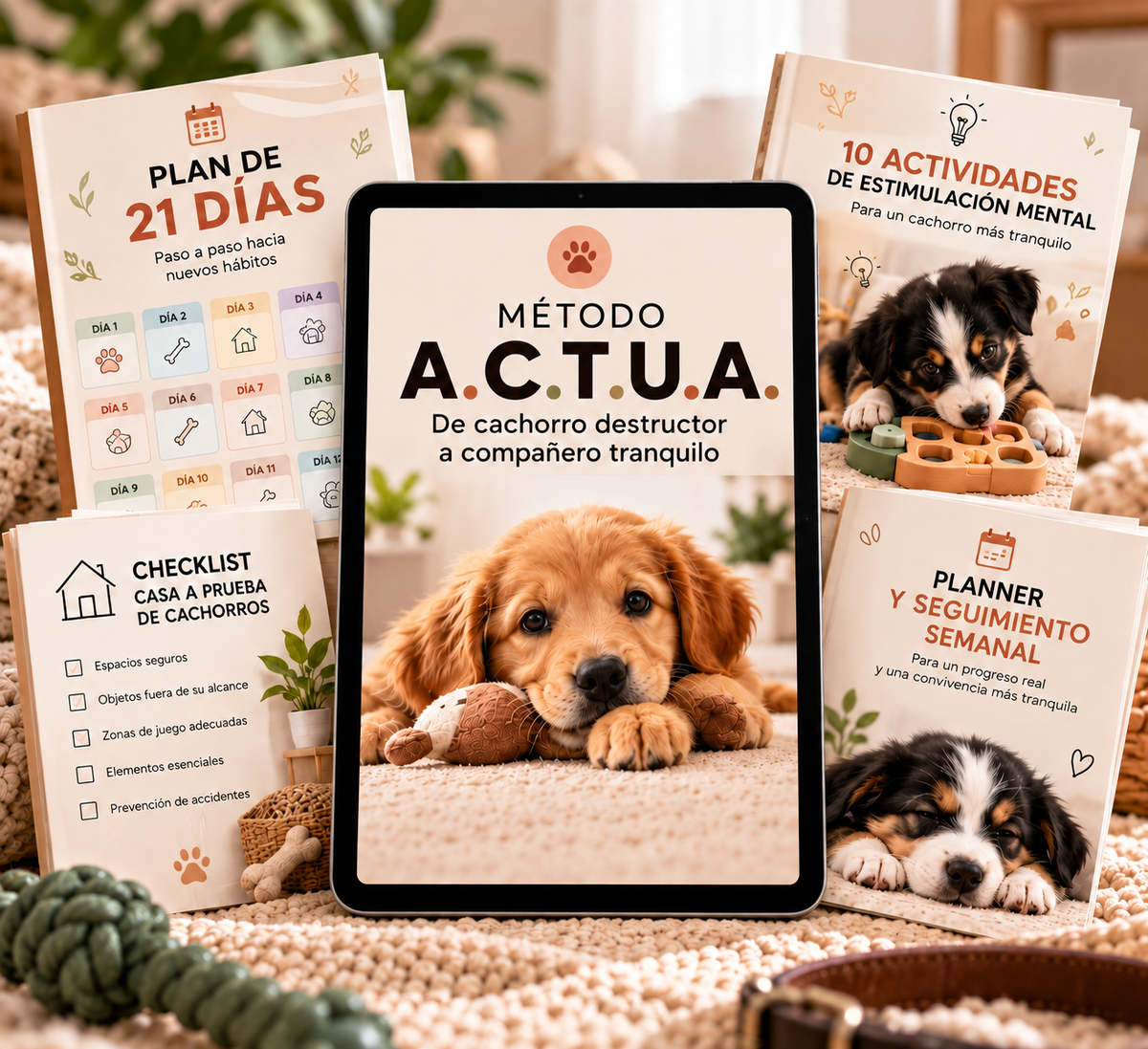 🐶 Método A.C.T.U.A. | De cachorro destructor a compañero tranquilo + 4 Bonos 🎁